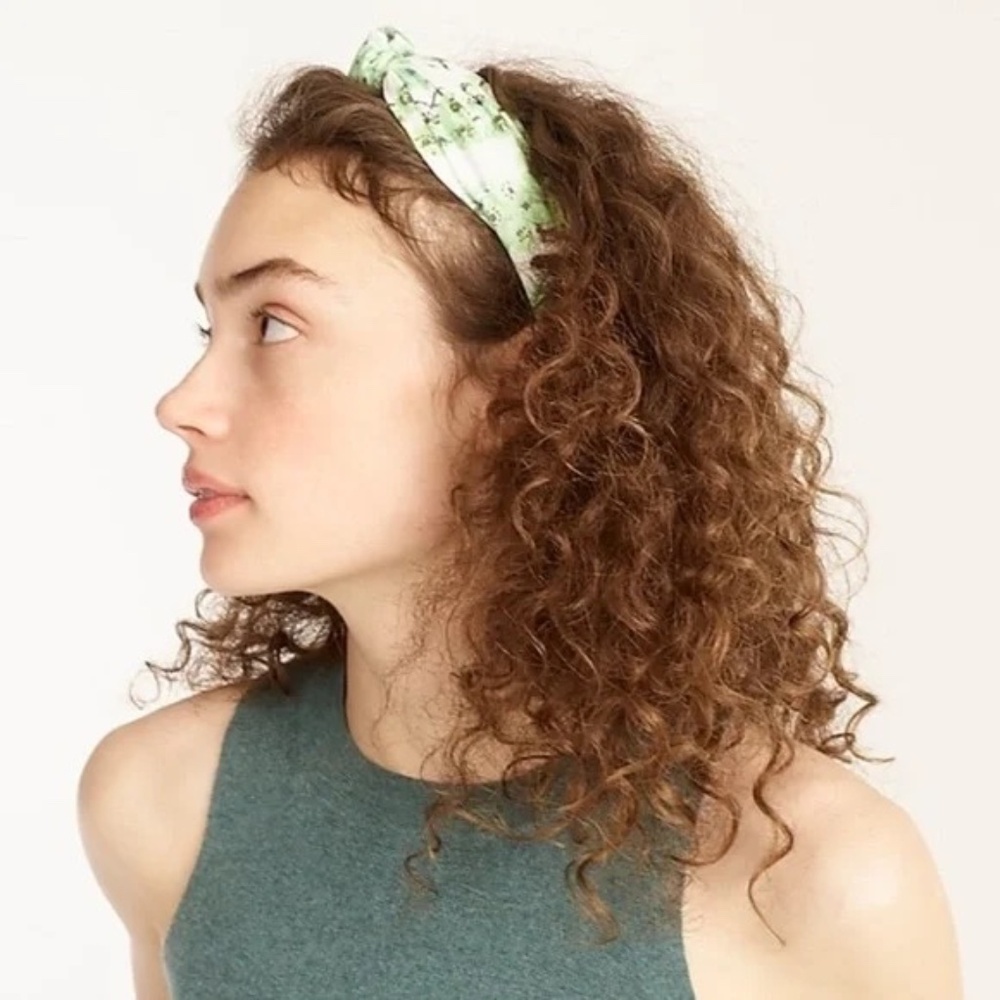 J. Crew Green Floral Knot  Spring Summer Headband - Picture 2 of 3